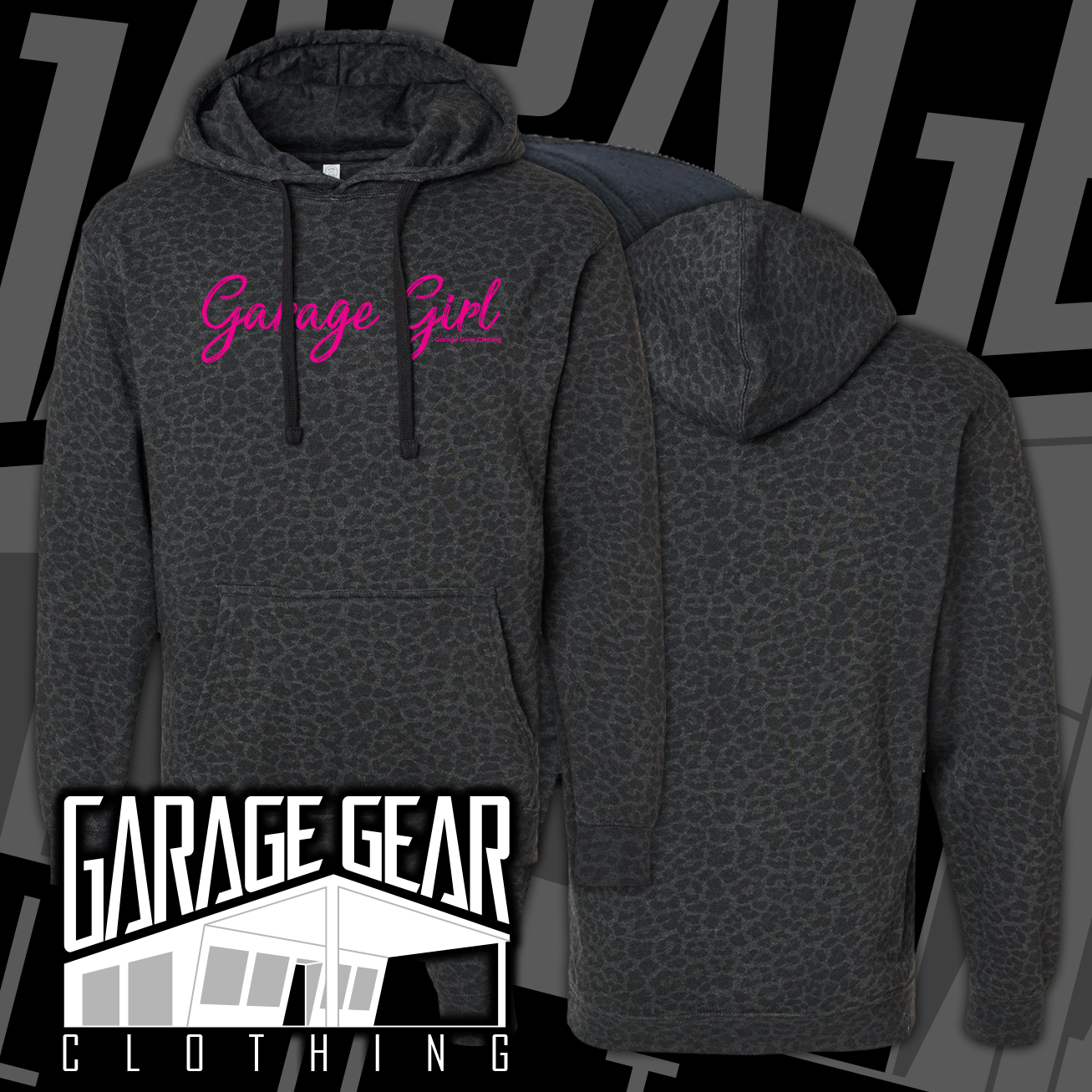 Black Leopard Garage Girl Hoodie